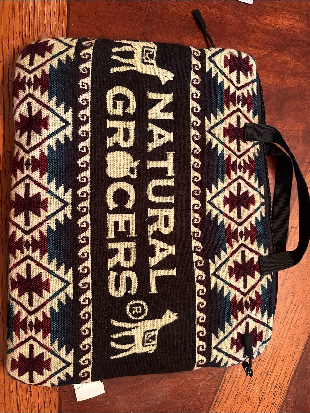 Aztec Pattern Laptop Sleeve in Brown, Cream & Blue